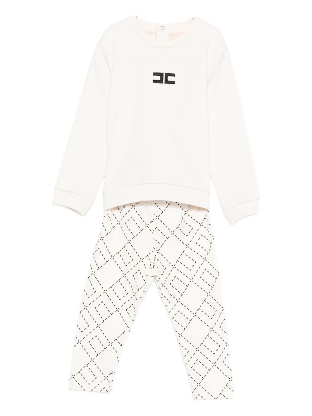 Completo bianco per neonata ENCD1070FF002 D587 Elisabetta Franchi Kids 
