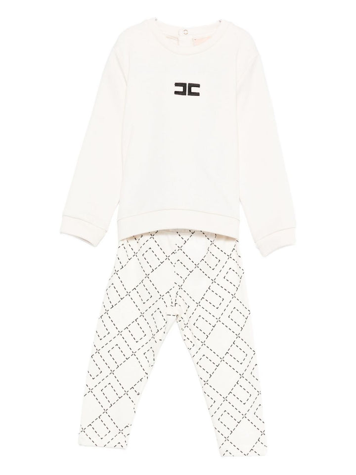 Completo bianco per neonata ENCD1070FF002 D587 Elisabetta Franchi Kids 