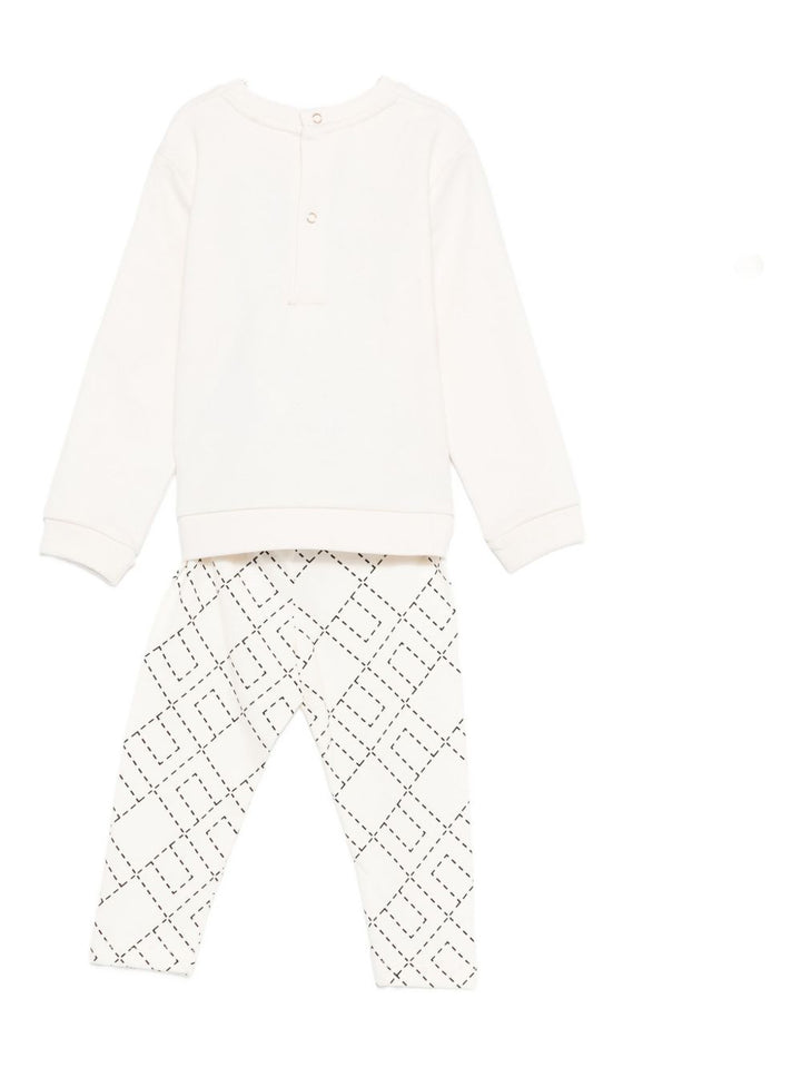 Completo bianco per neonata ENCD1070FF002 D587 Elisabetta Franchi Kids 