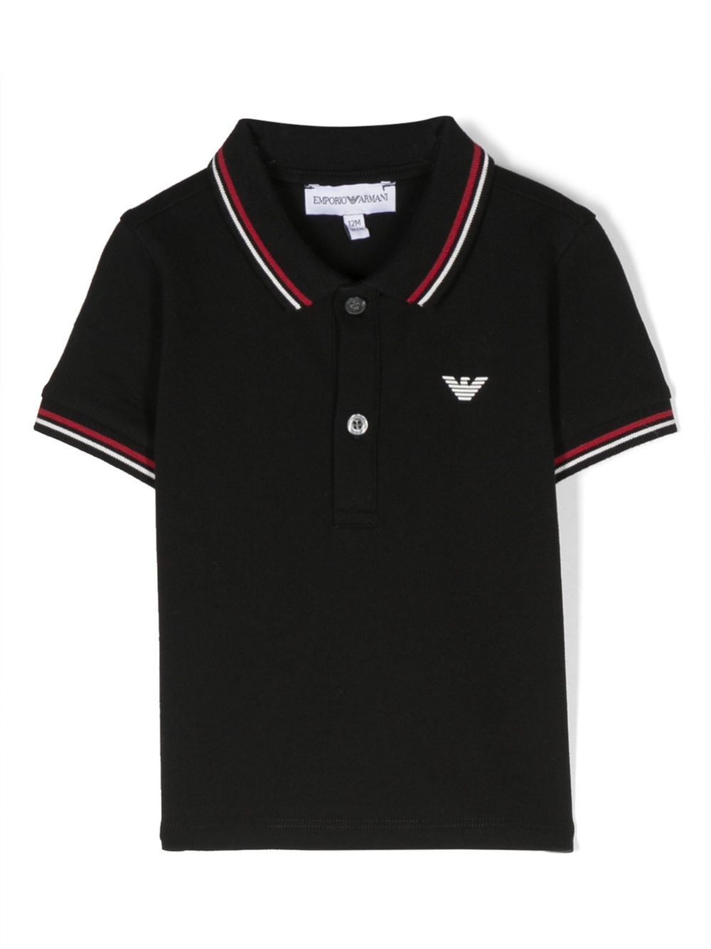 Polo nero per neonato 8NHFB31JPTZ 0999 Emporio Armani Kids 