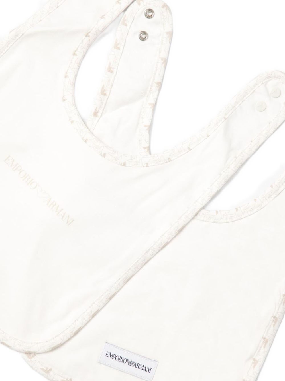 Bavetta due pezzi bianco per neonato EY000007AF10913 F1014 Emporio Armani Kids 