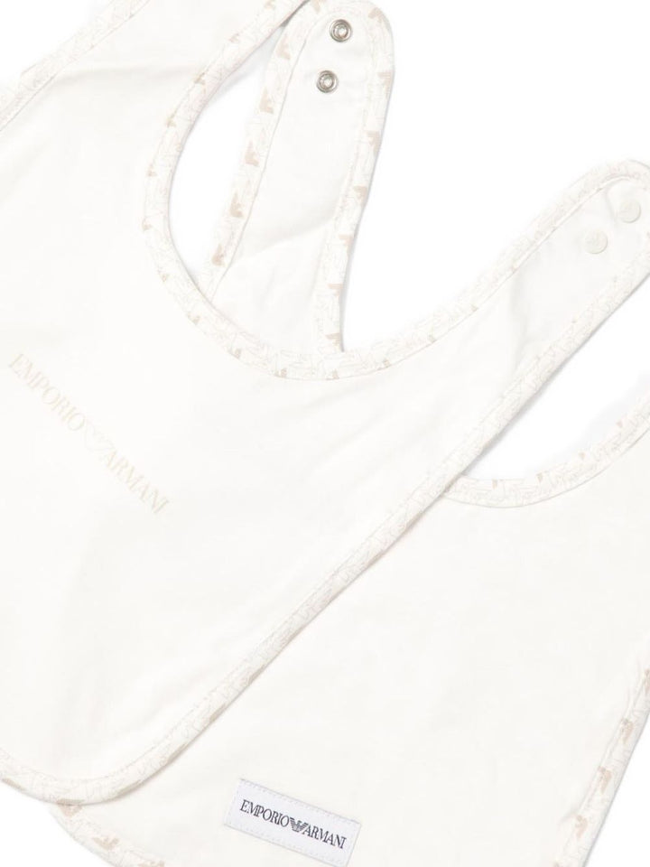 Bavetta due pezzi bianco per neonato EY000007AF10913 F1014 Emporio Armani Kids 
