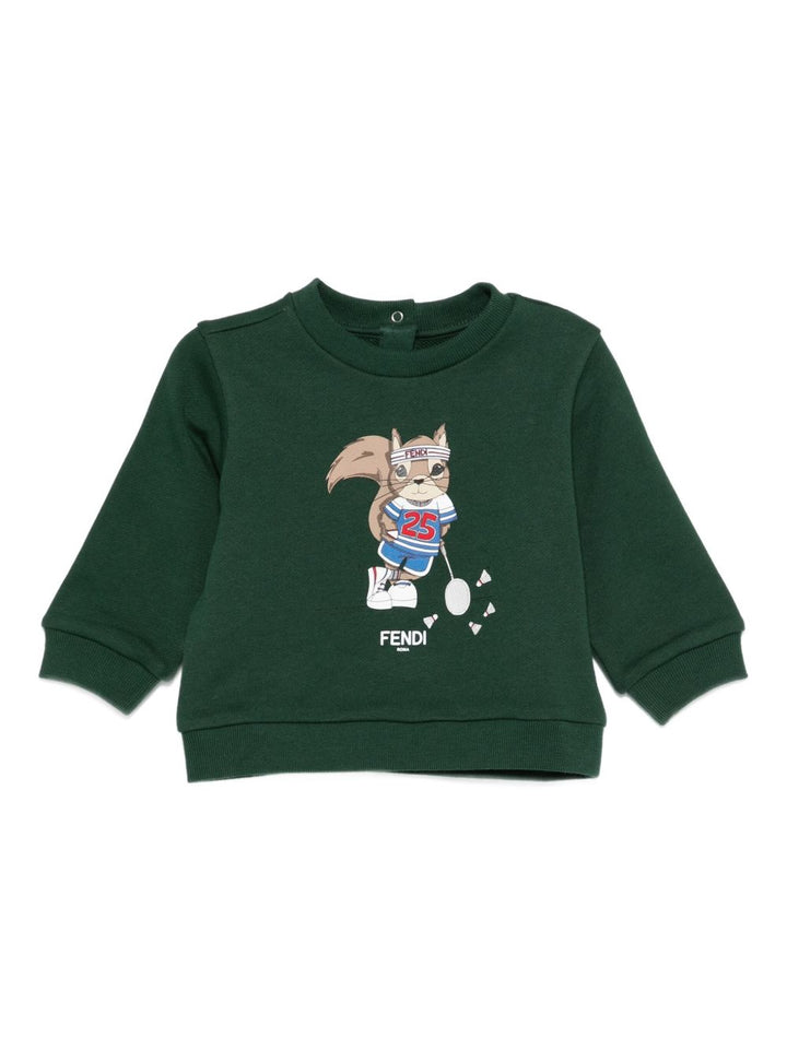 Felpa verde scuro per neonato BMH0825V0 F0E3J Fendi Kids 