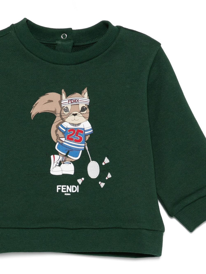 Felpa verde scuro per neonato BMH0825V0 F0E3J Fendi Kids 