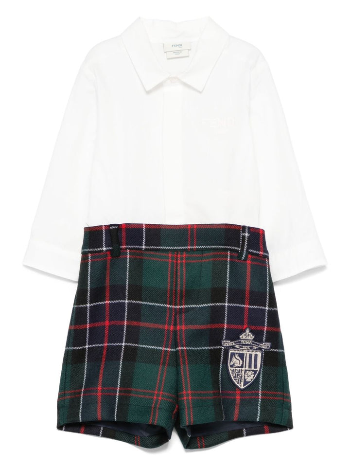 Tutina bianca/verde per neonato BML157AUKK F0E3J Fendi Kids 