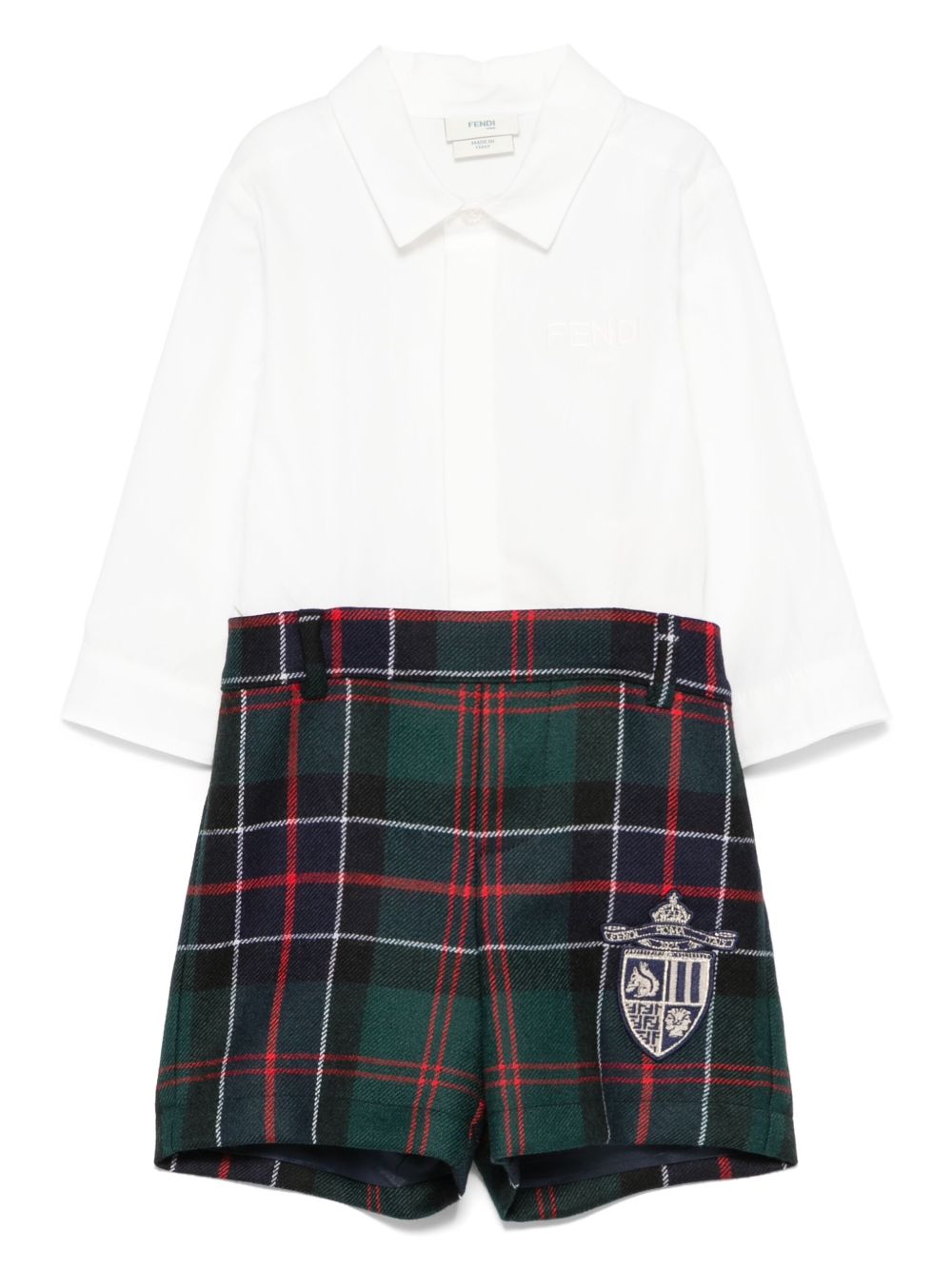 Tutina bianca/verde per neonato BML157AUKK F0E3J Fendi Kids 