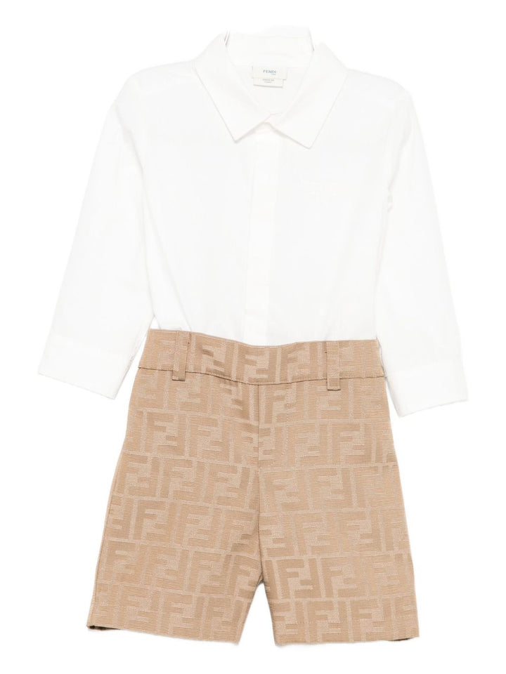 Tutina bianca/beige per neonato BML160AQTK F0QU5 Fendi Kids 
