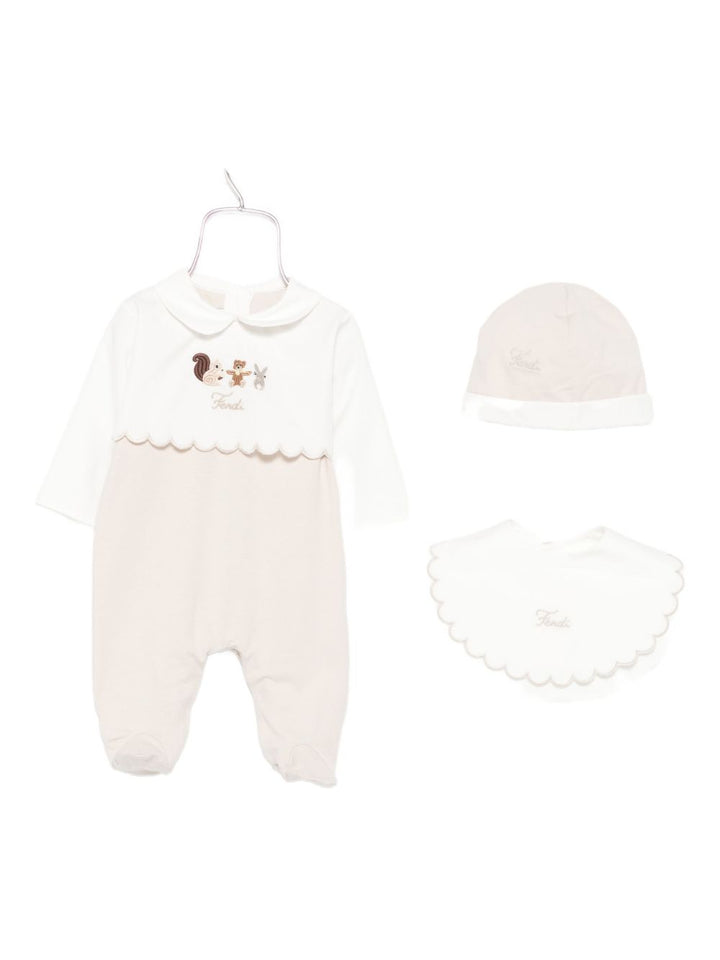 Tutina beige per neonato BUK145ST8 F19J5 Fendi Kids 