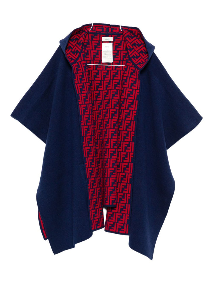Mantella blu scuro per bambina JFQ057AO29 F08B9 Fendi Kids 