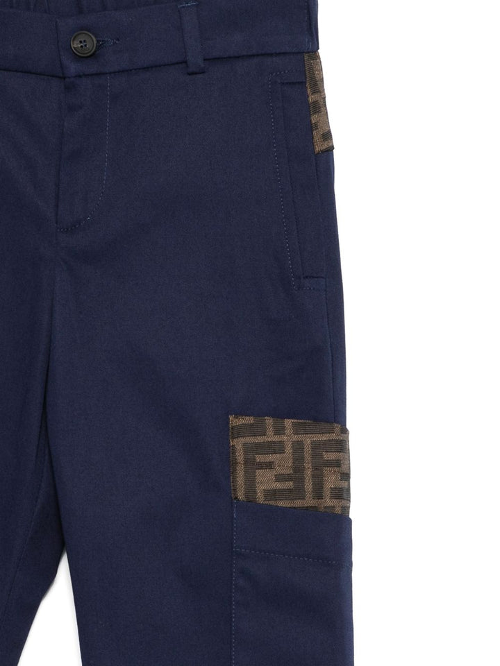 Pantalone blu navy per bambino JMF545AS5Y F1I11 Fendi Kids 