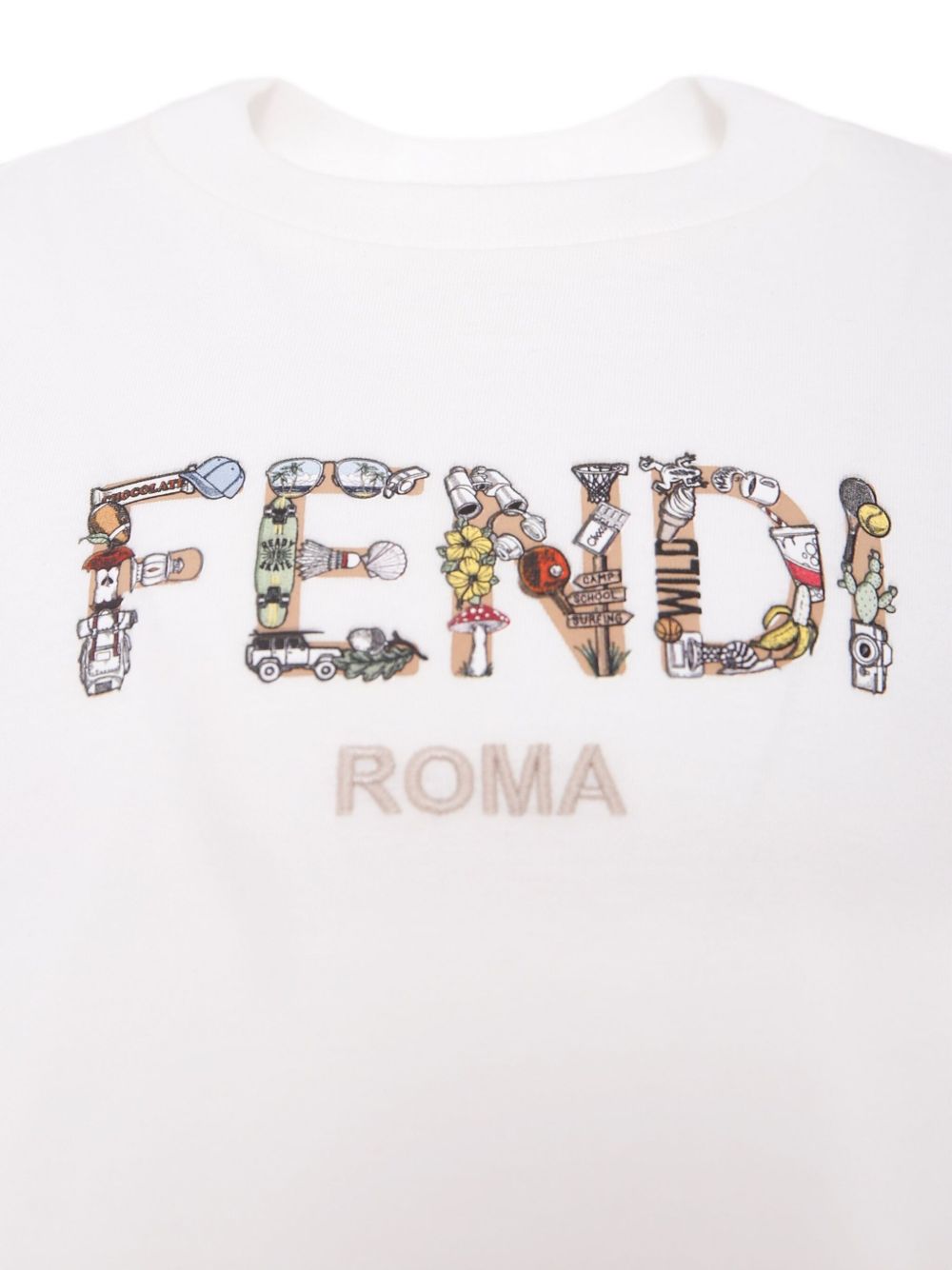 T-shirt bianco per bambino JMI4877AJ F0TU9 Fendi Kids 