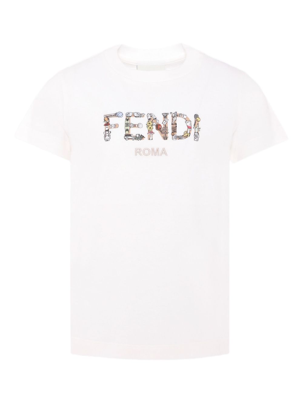 T-shirt bianco per bambino JMI4877AJ F0TU9 Fendi Kids 