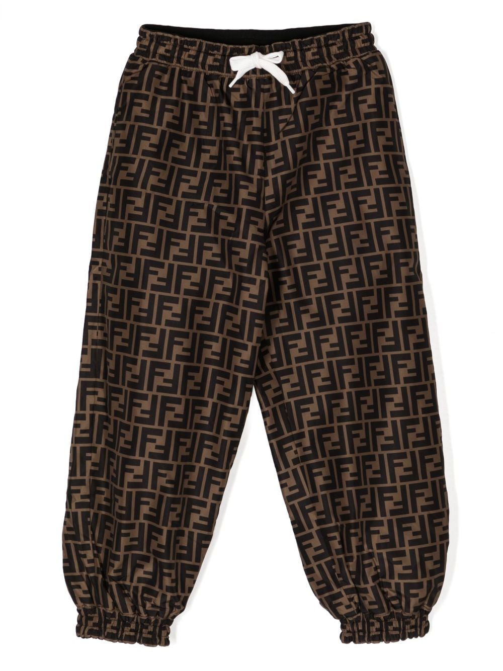 Pantalone jogger marrone per bambino con logo JUF065AJ2U F11FU Fendi Kids 