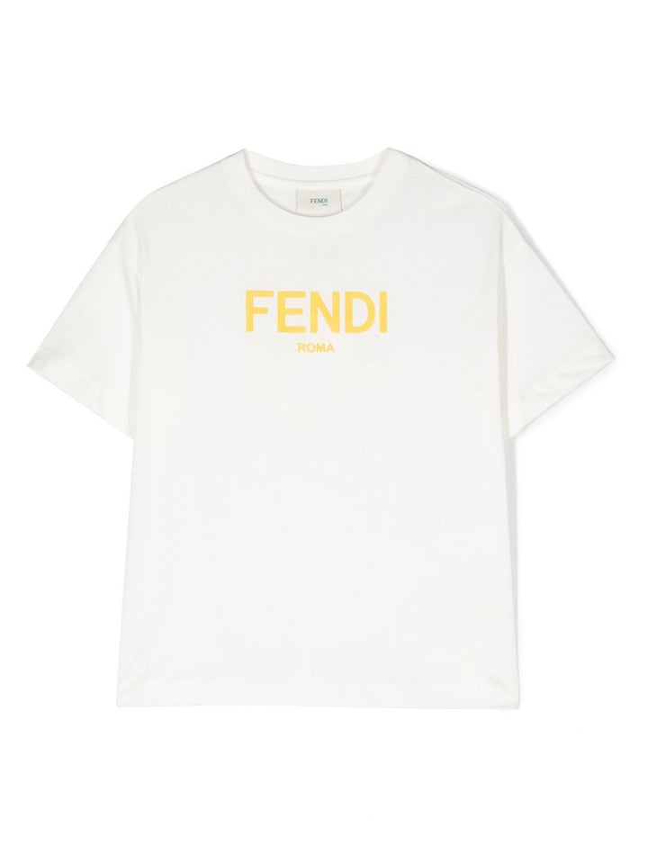 T-shirt bianco con logo JUI1377AJ F0TU9 Fendi Kids 