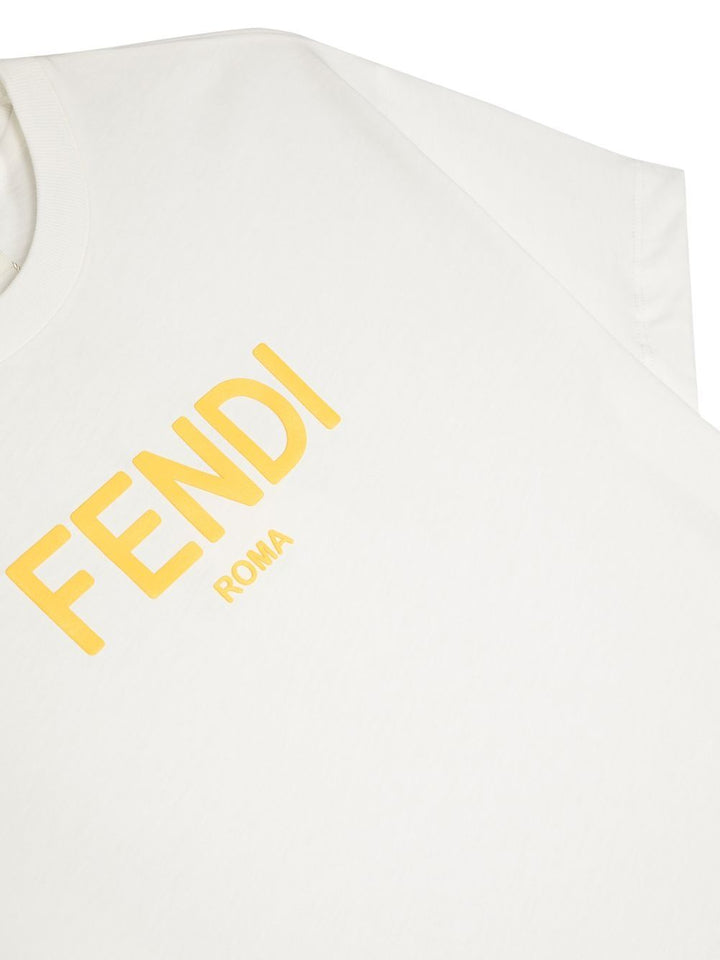 T-shirt bianco con logo JUI1377AJ F0TU9 Fendi Kids 