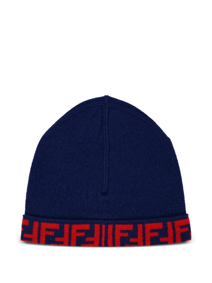 Cappello blu scuro/rosso per bambino JUP063AO29 F08B9 Fendi Kids 