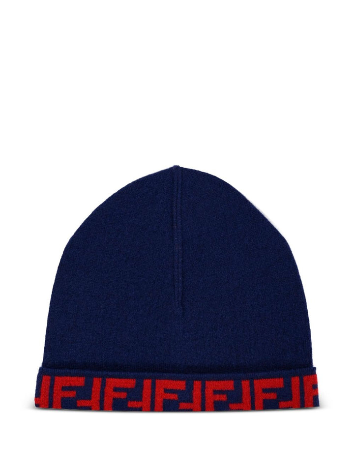 Cappello blu scuro/rosso per bambino JUP063AO29 F08B9 Fendi Kids 
