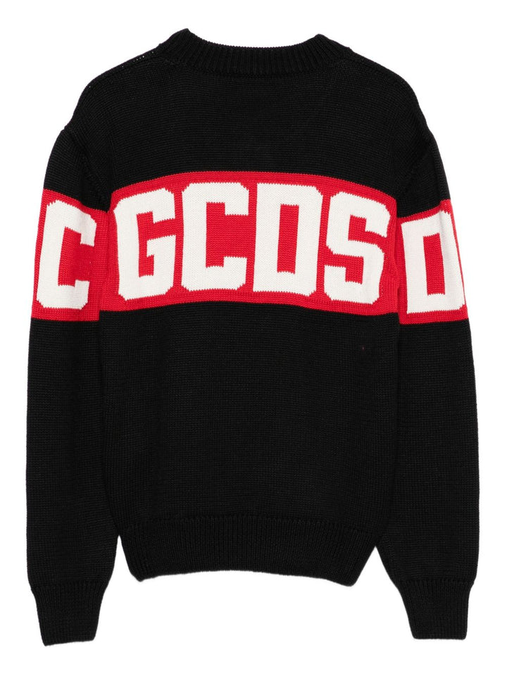 Maglione nero/rosso per bambino B2JU1526BA7 99 Gcds Kids 