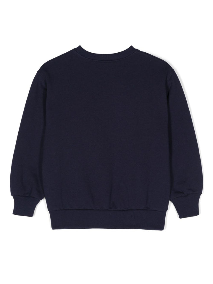 Felpa unisex in cotone blu navy con logo 793528XJGPJ 4392 Gucci Kids 