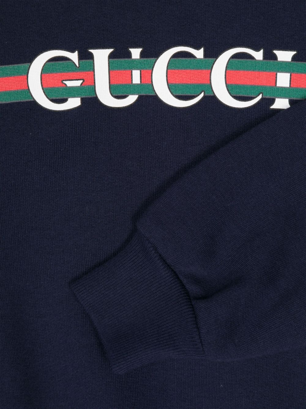 Felpa unisex in cotone blu navy con logo 793528XJGPJ 4392 Gucci Kids 