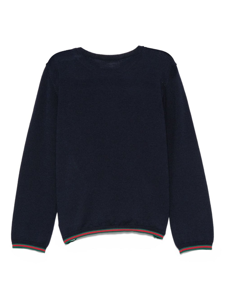 Maglione blu scuro per neonato 825861XKEXN 4180 Gucci Kids 