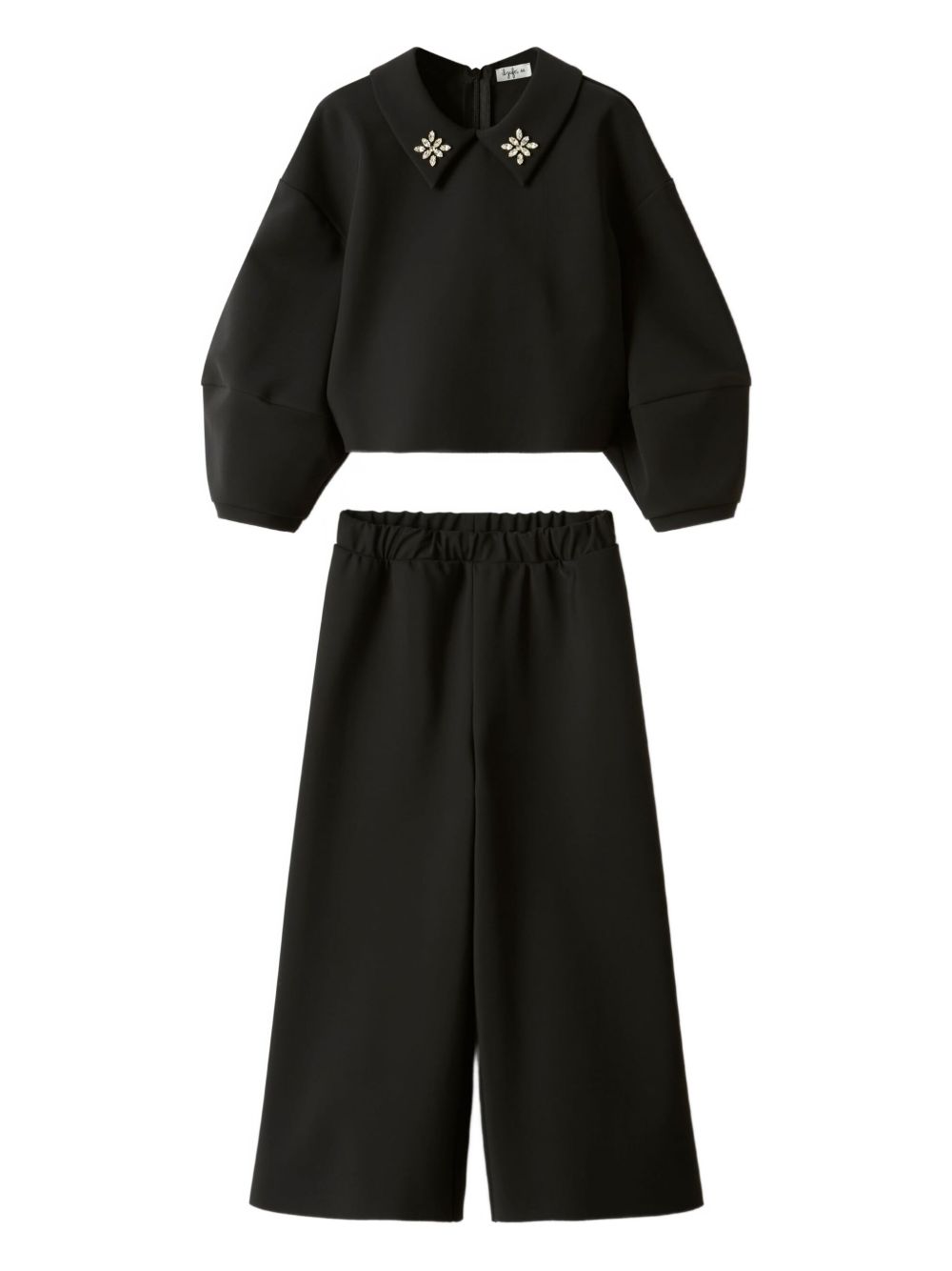 Completo nero per bambina A25GDF0001N0057 099 Il Gufo 