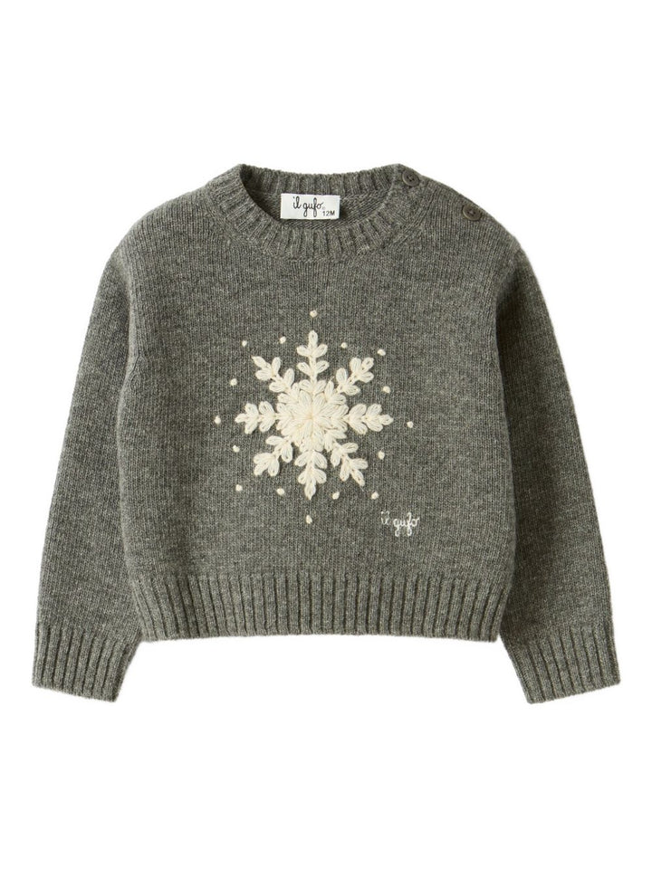 Maglione grigio per bambina A25GMA0006EM220 085 Il Gufo 