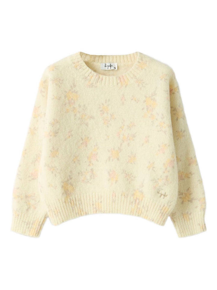 Maglione giallo floreale per bambina A25GMA0009EM912 100 Il Gufo 