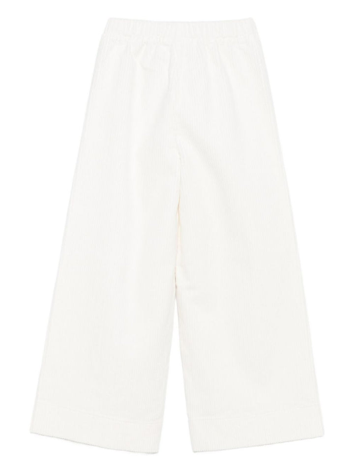Pantalone bianco per bambina A25GPL0004V6012 100 Il Gufo 