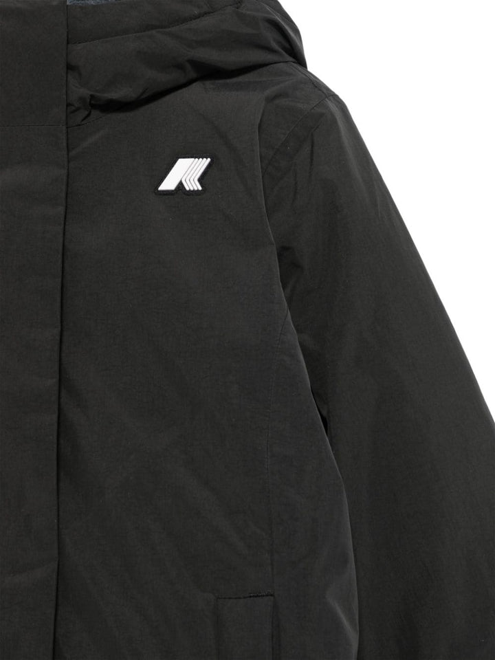 Giubbotto nera per bambina con logo K4137WW AL8 K-Way Kids 