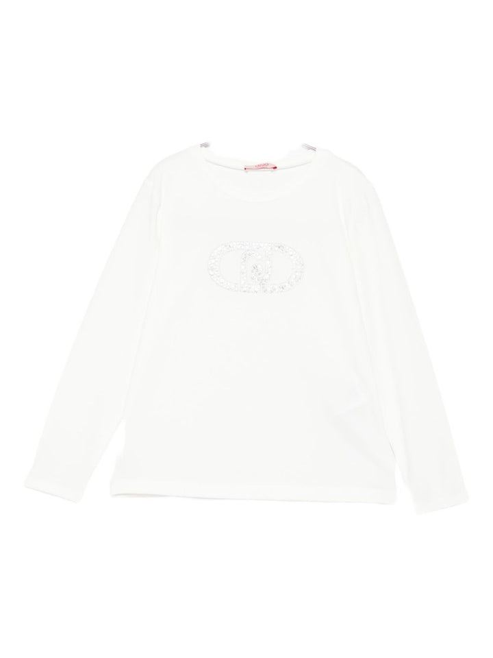 T-shirt bianco per bambina GF5008J0088 B3951 Liu Jo 