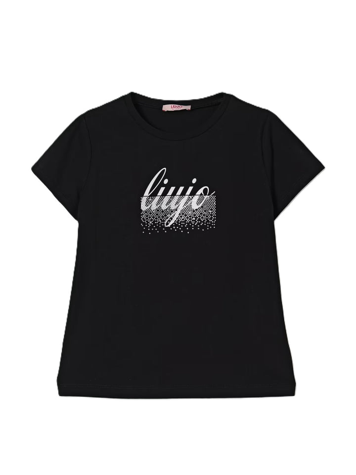 T-shirt nero per bambina GF5010J0088 22222 Liu Jo 
