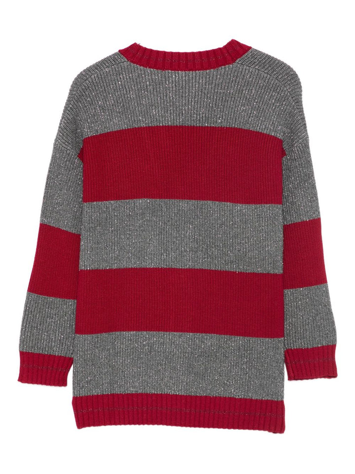 Cardigan rosso/grigio per bambina GF5059MS18F C3801 Liu Jo 