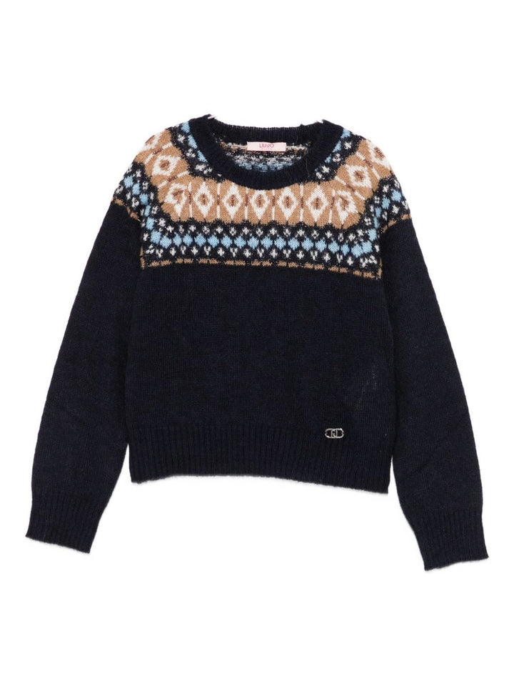 Maglione blu navy per bambino GF5171MA11R P9029 Liu Jo 