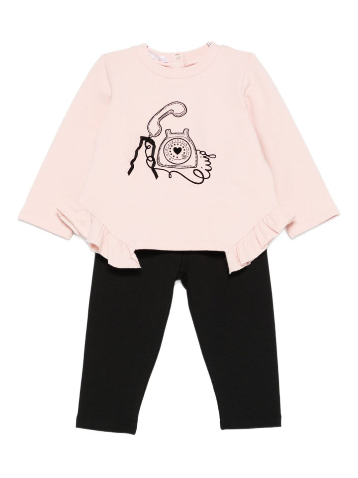 Completo rosa/nero per neonata HF5038F0724 B3482 Liu Jo 