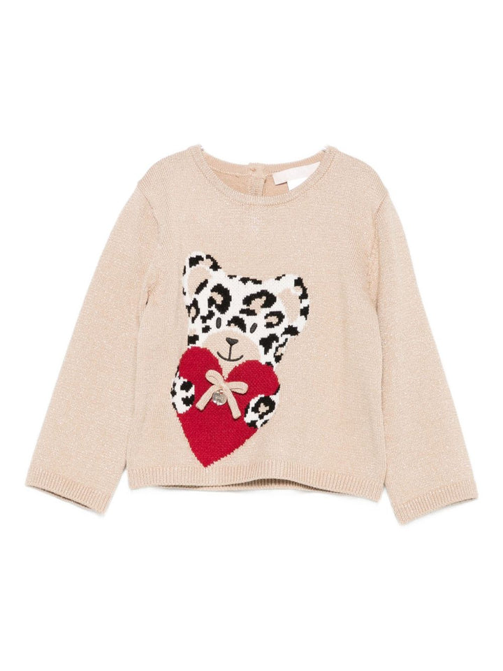 Maglione beige chiaro per neonata HF5080MA12P A4358 Liu Jo 