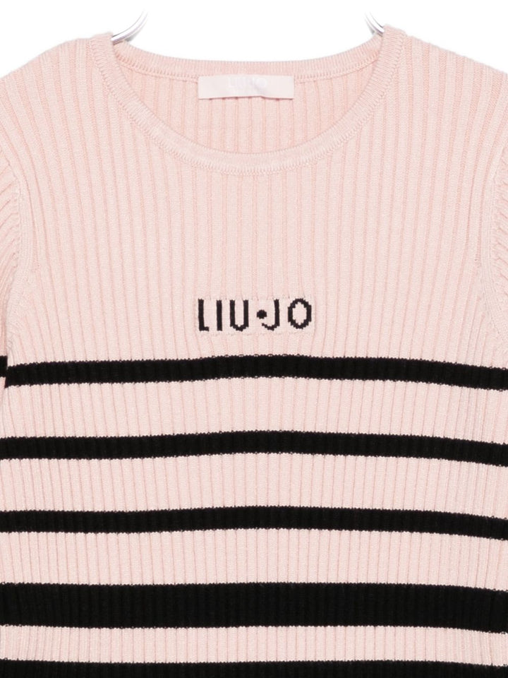 Abito rosa/nero per bambina KF5028MA12P B3482 Liu Jo 