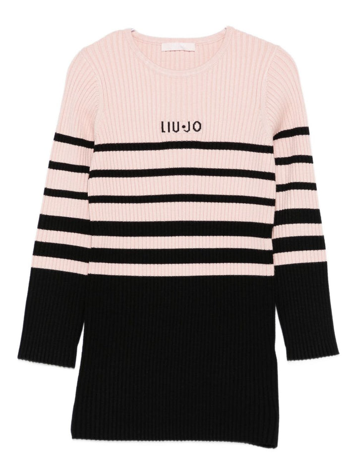 Abito rosa/nero per bambina KF5028MA12P B3482 Liu Jo 