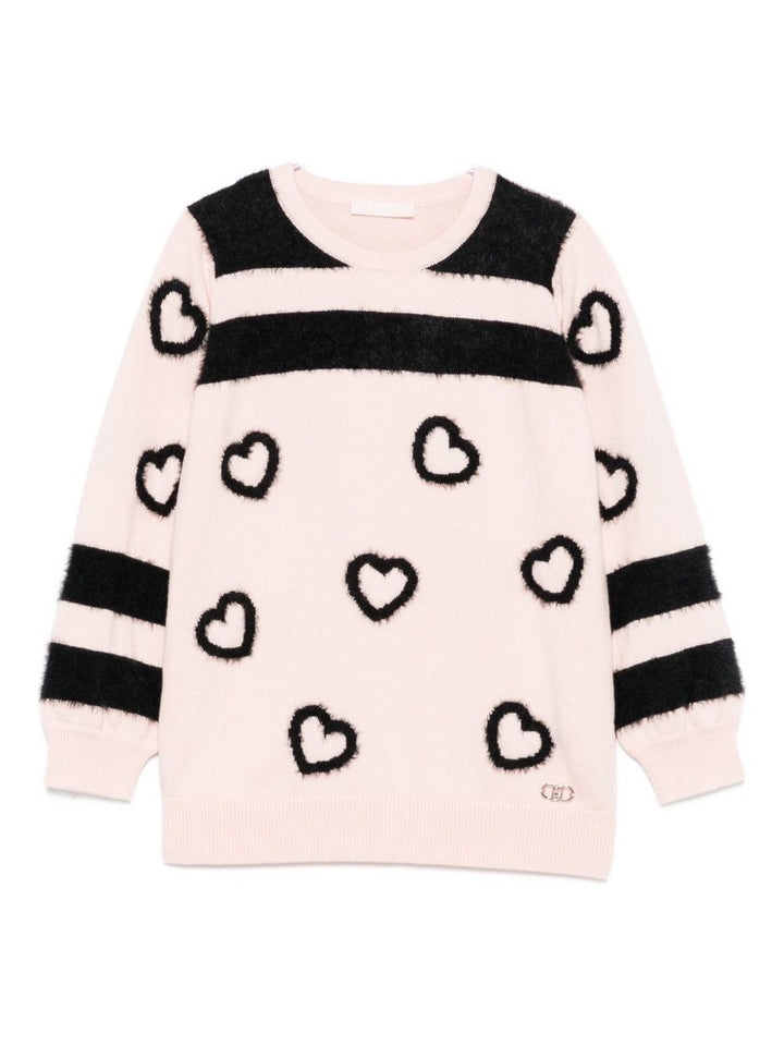 Maglione rosa chiaro per bambina KF5032MA07E M9687 Liu Jo 