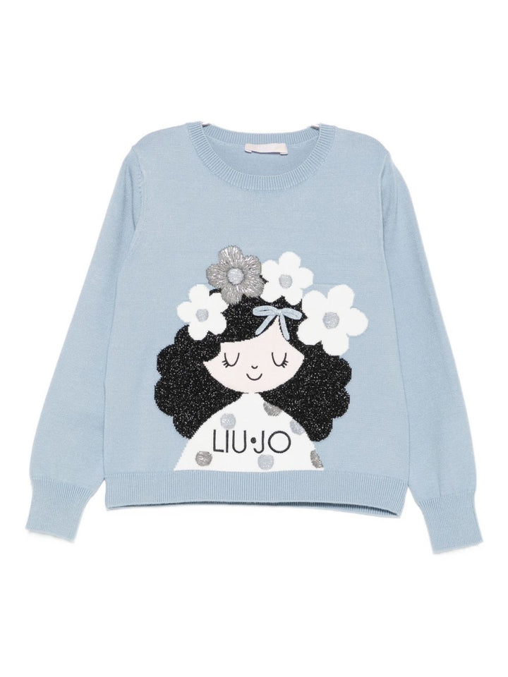 Maglione azzurro per bambina KF5057MA12P 64010 Liu Jo 