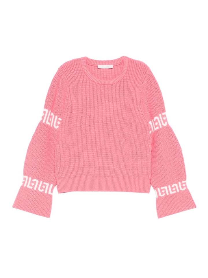 Maglione rosa per bambina KF5092MA12P M9988 Liu Jo 