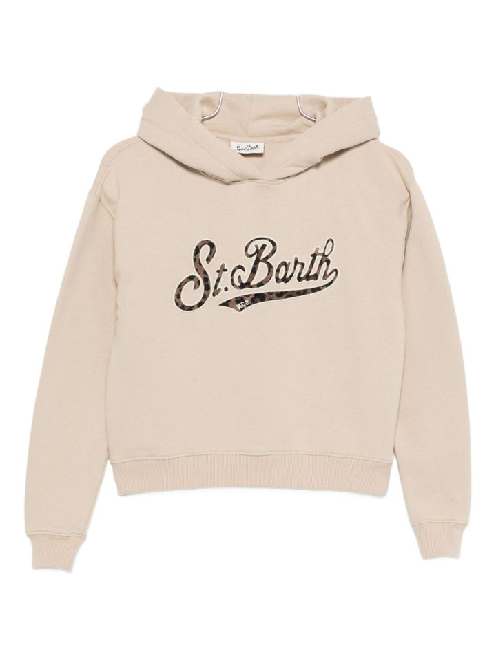 Felpa beige per bambina MIND004 01071I MC2 Saint Barth Kids 