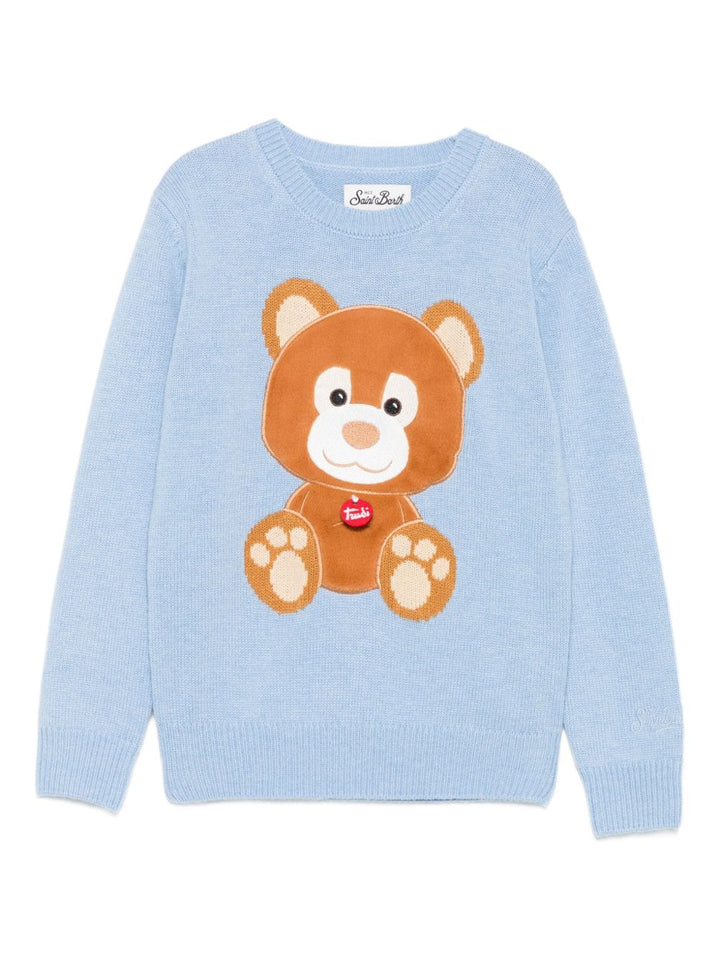 Maglione azzurro per bambina PRC0001 01983I MC2 Saint Barth Kids 
