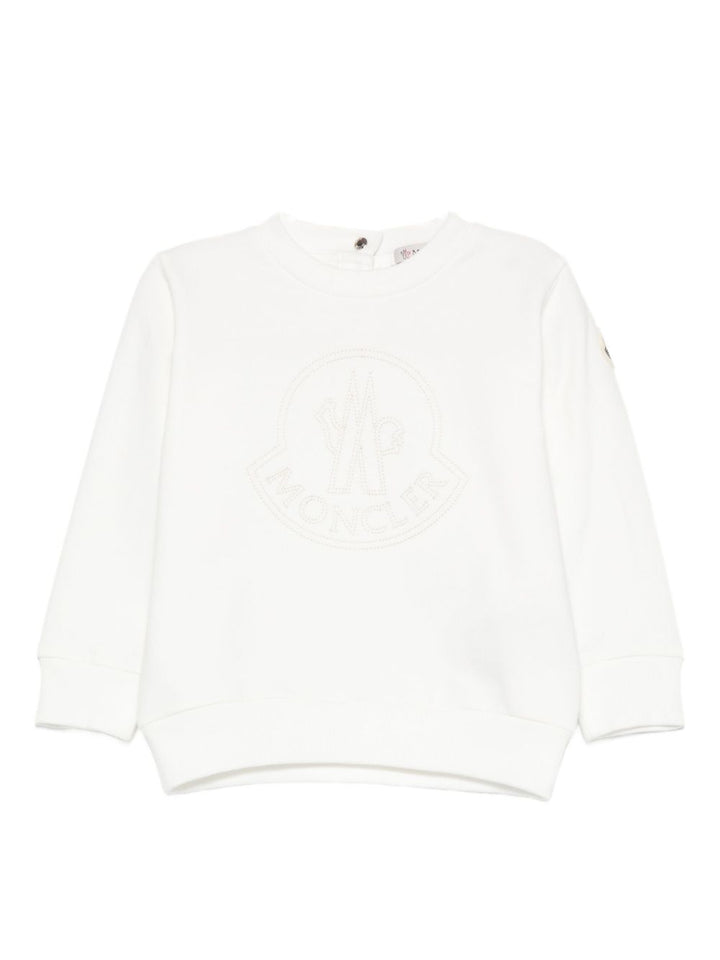 Felpa bianca per neonato 9518G0000289AM3 034 Moncler Kids 
