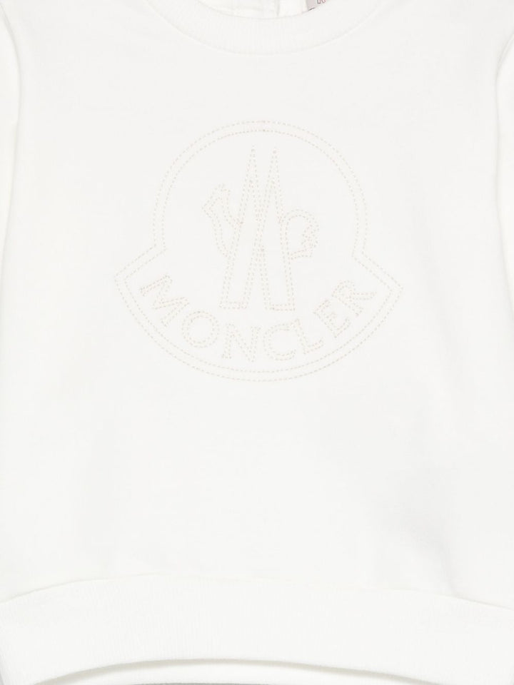 Felpa bianca per neonato 9518G0000289AM3 034 Moncler Kids 