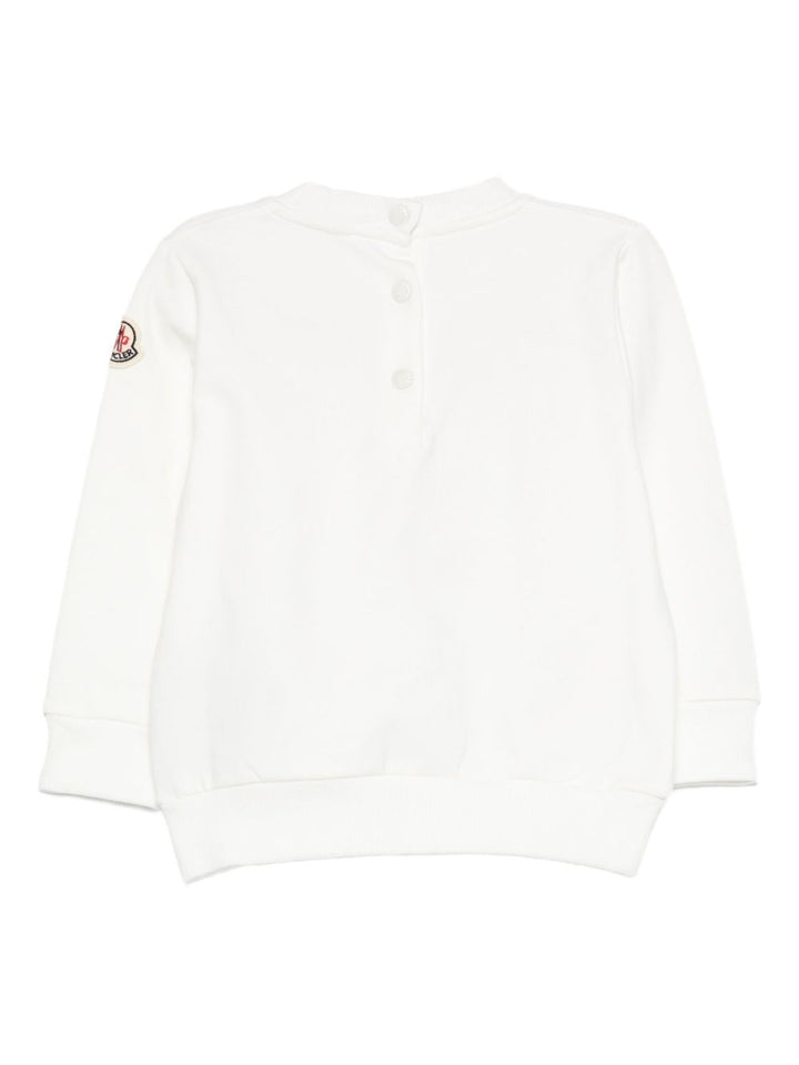 Felpa bianca per neonato 9518G0000289AM3 034 Moncler Kids 