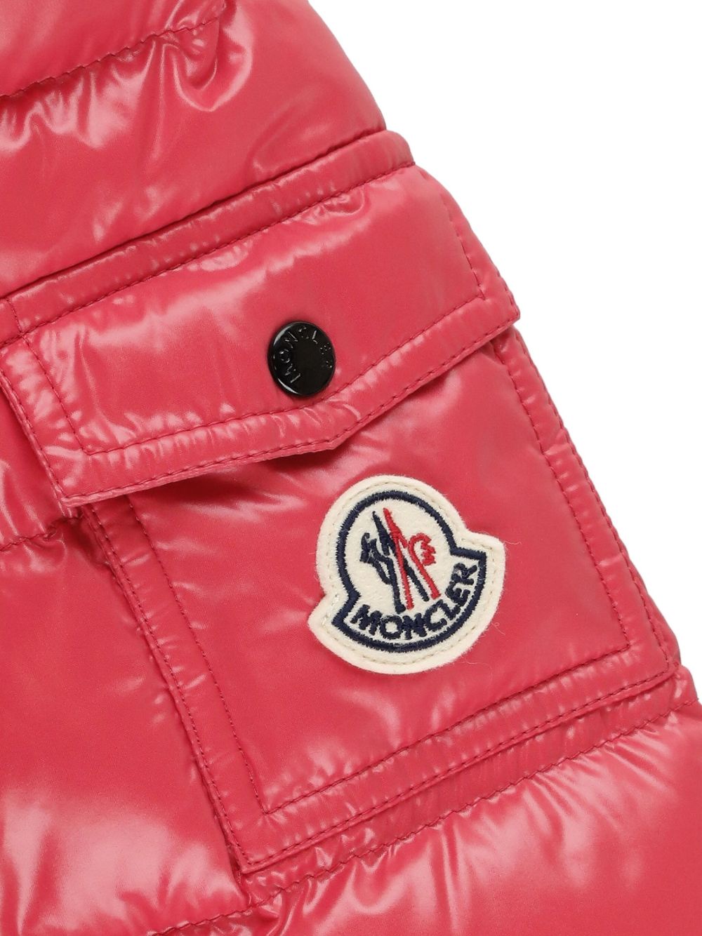 Giubbotto rosso corallo per bambina 9541A5271068950 410 Moncler Kids 