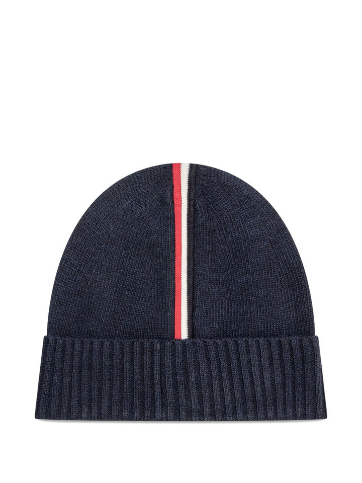 Cappello in cotone blu navy per bambino 9543B00001M1241 745 Moncler Kids 
