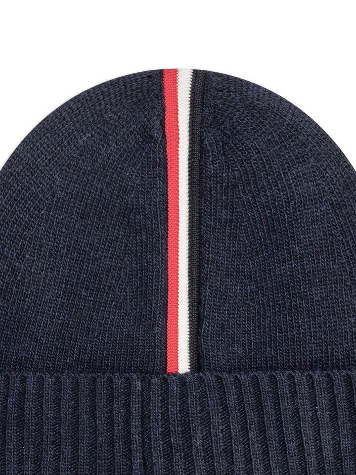 Cappello in cotone blu navy per bambino 9543B00001M1241 745 Moncler Kids 
