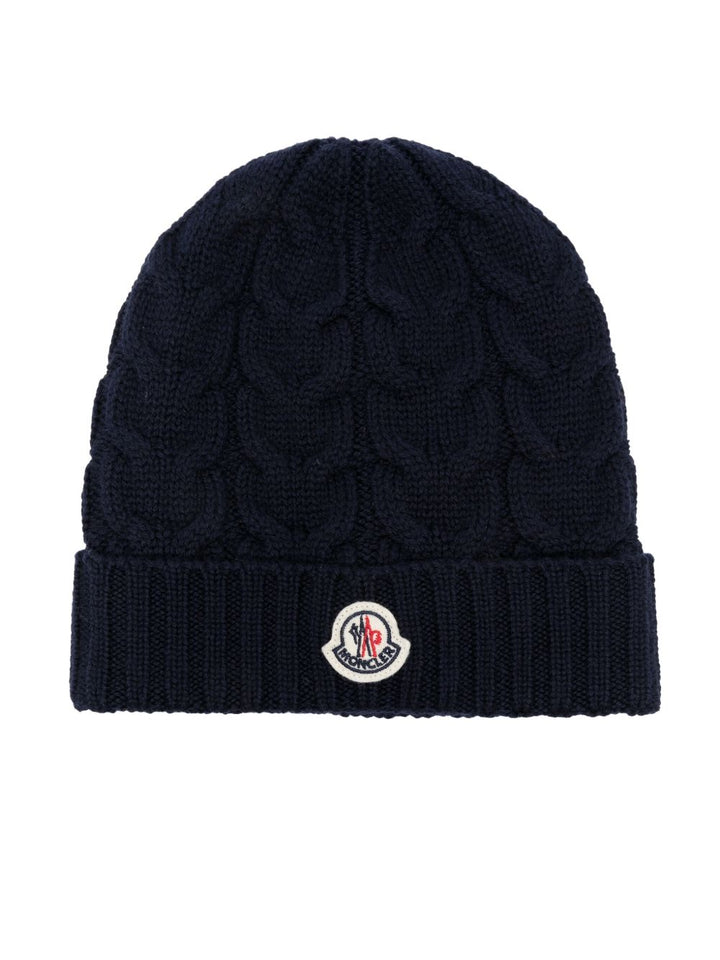 Cappello blu navy per bambino 9543B0002504S02 778 Moncler Kids 